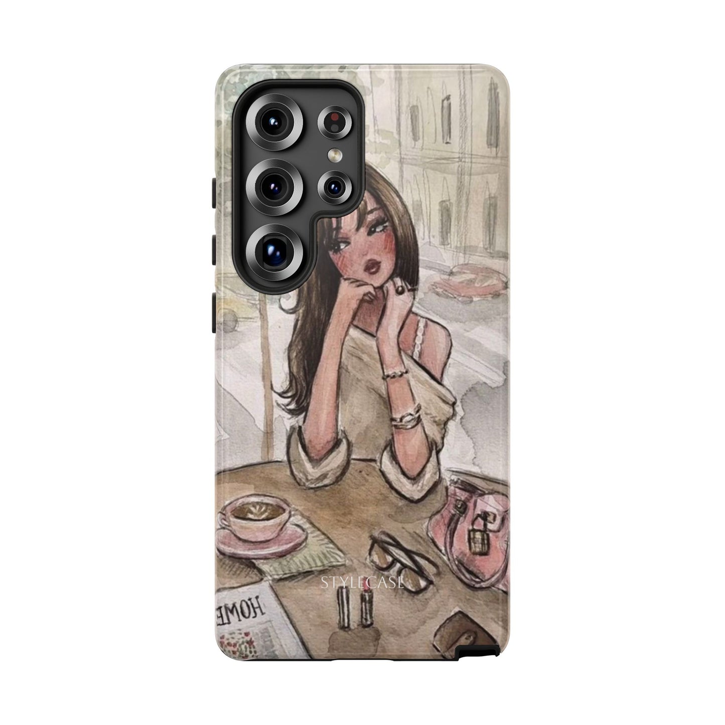 Chic Girl Café Phone Case — Cute Samsung & Iphone Cover