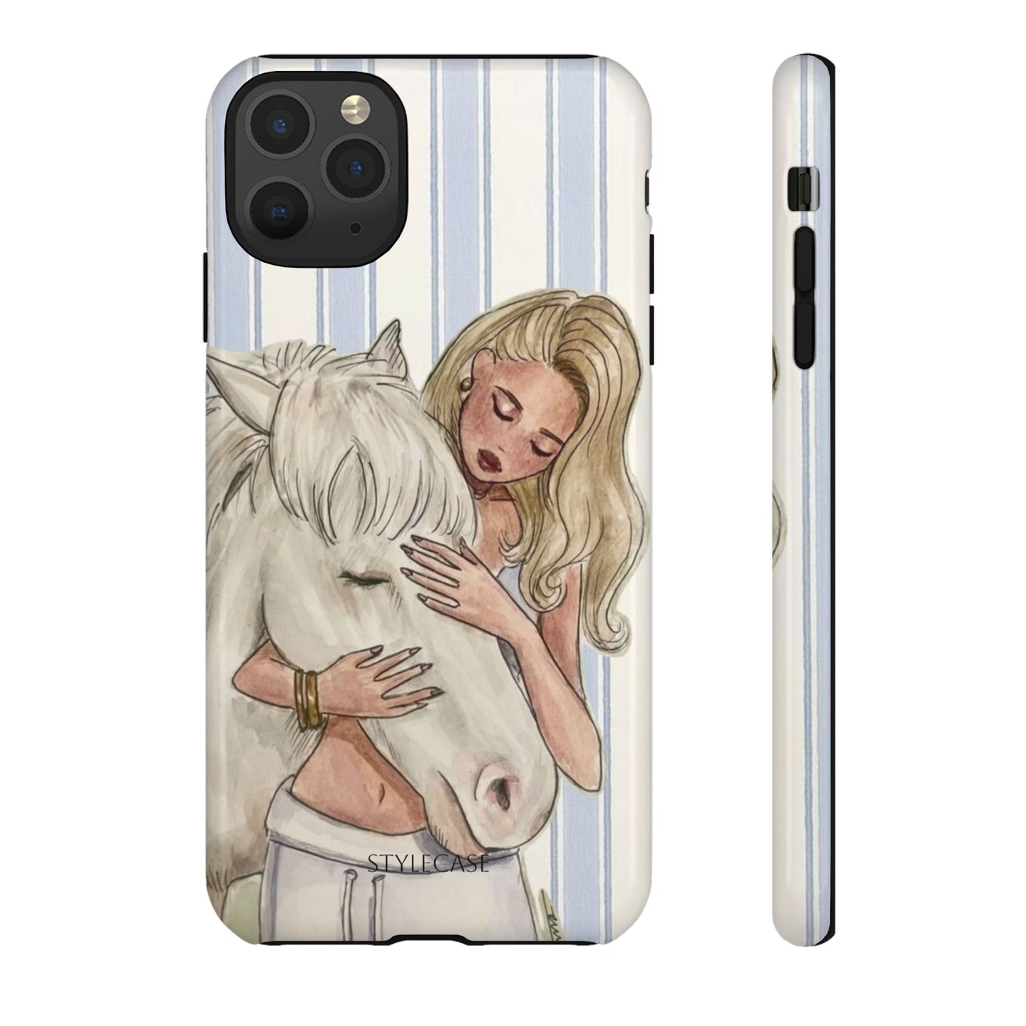 Blonde Woman & White Horse Phone Case - Samsung & Iphone Case