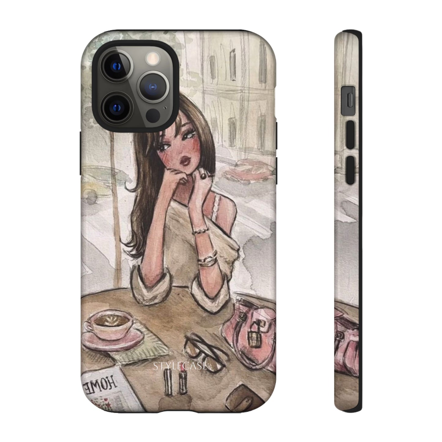 Chic Girl Café Phone Case — Cute Samsung & Iphone Cover