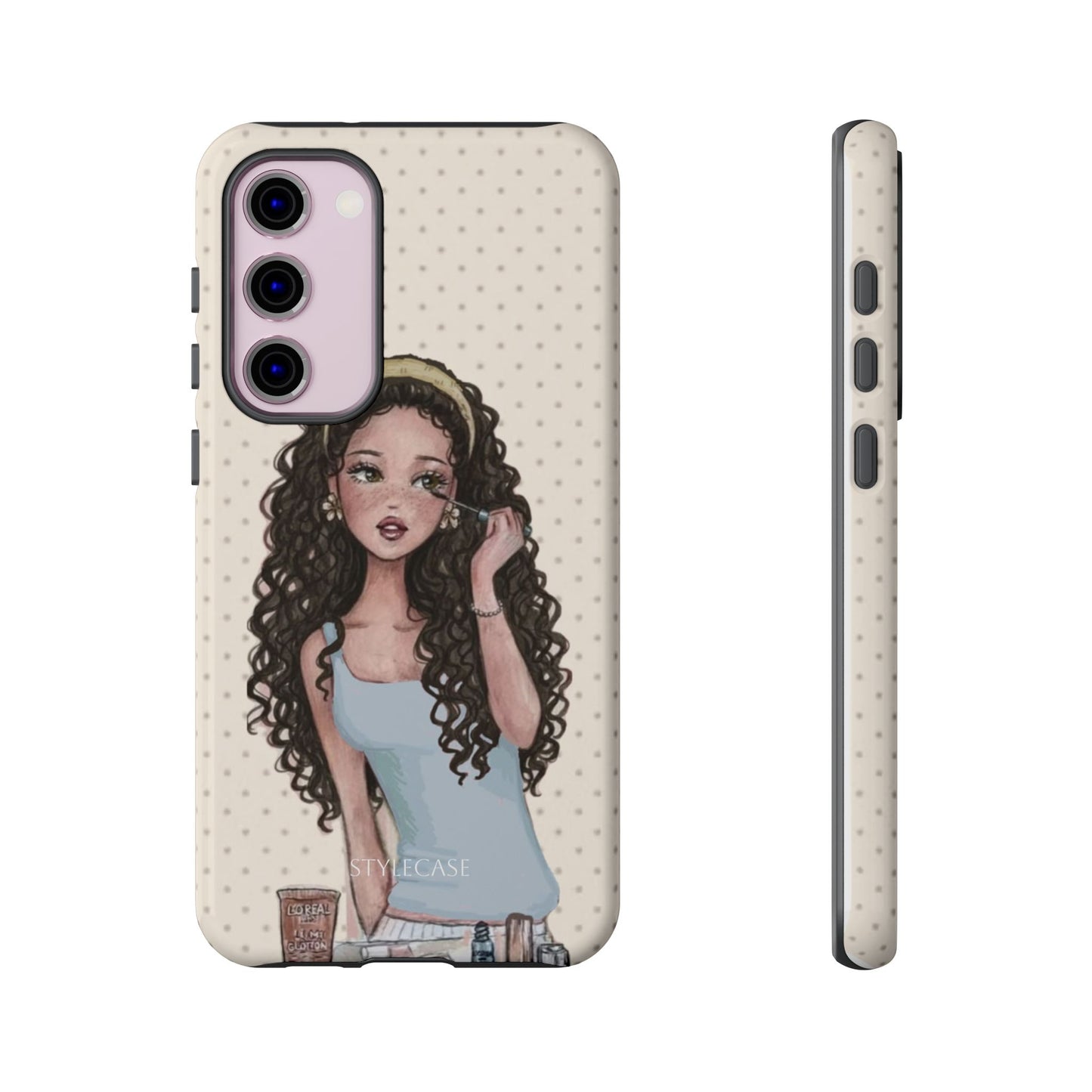 Cute Curly Girl Phone Case — Protective Samsung & Iphone Cover
