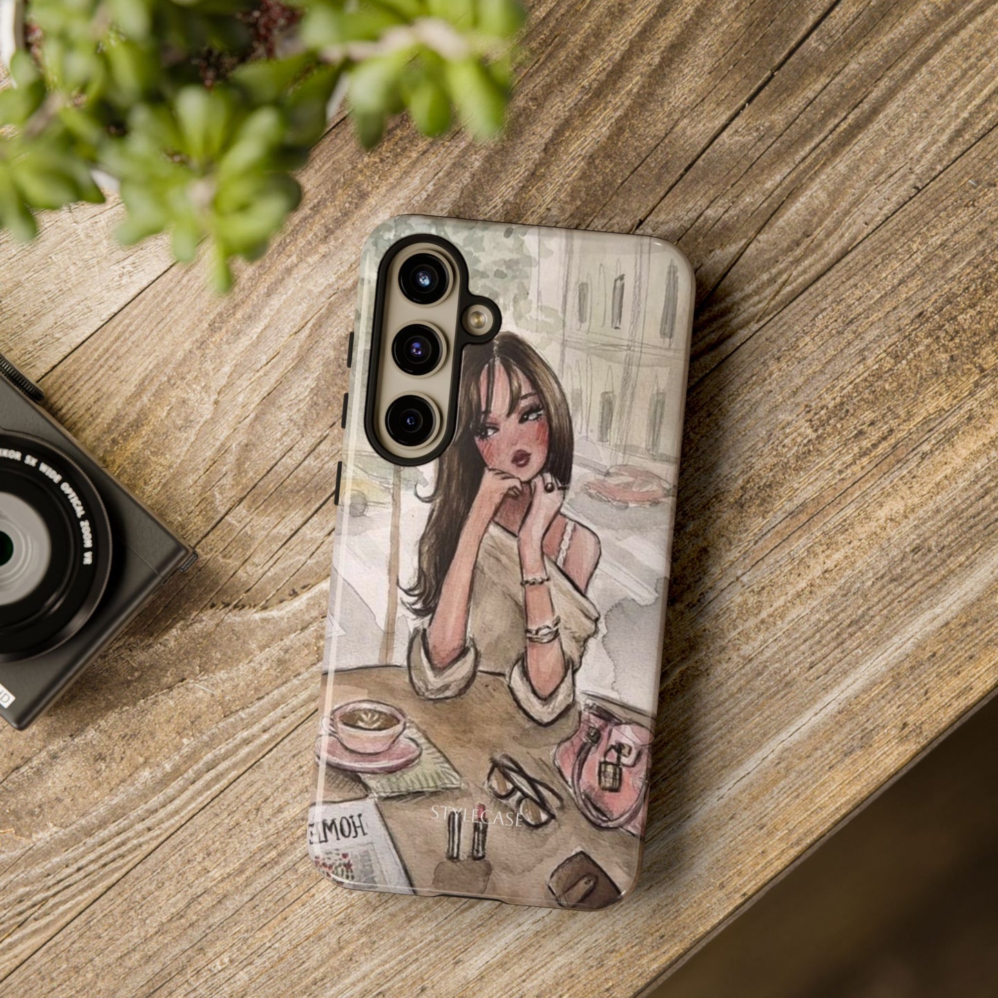 Chic Girl Café Phone Case — Cute Samsung & Iphone Cover