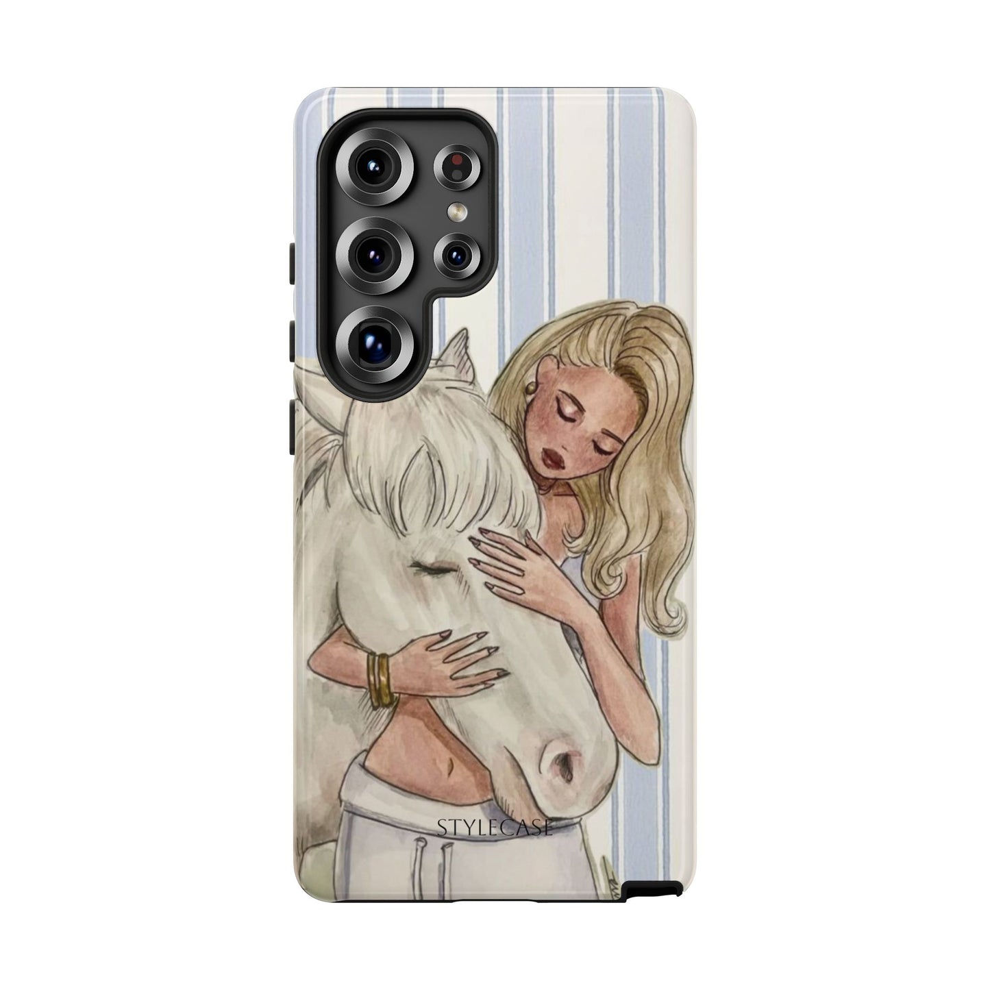 Blonde Woman & White Horse Phone Case - Samsung & Iphone Case