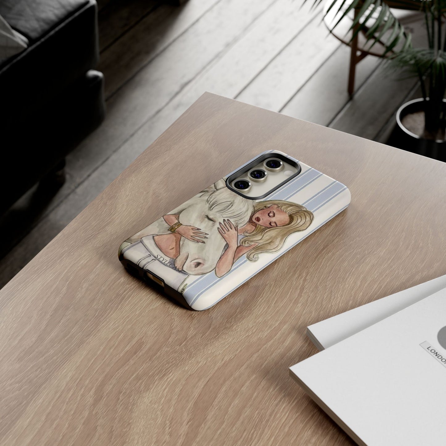 Blonde Woman & White Horse Phone Case - Samsung & Iphone Case