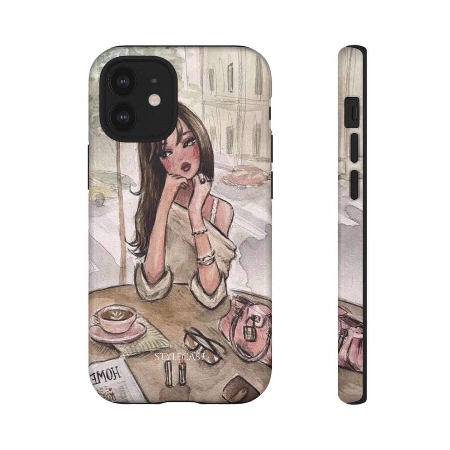 Chic Girl Café Phone Case — Cute Samsung & Iphone Cover