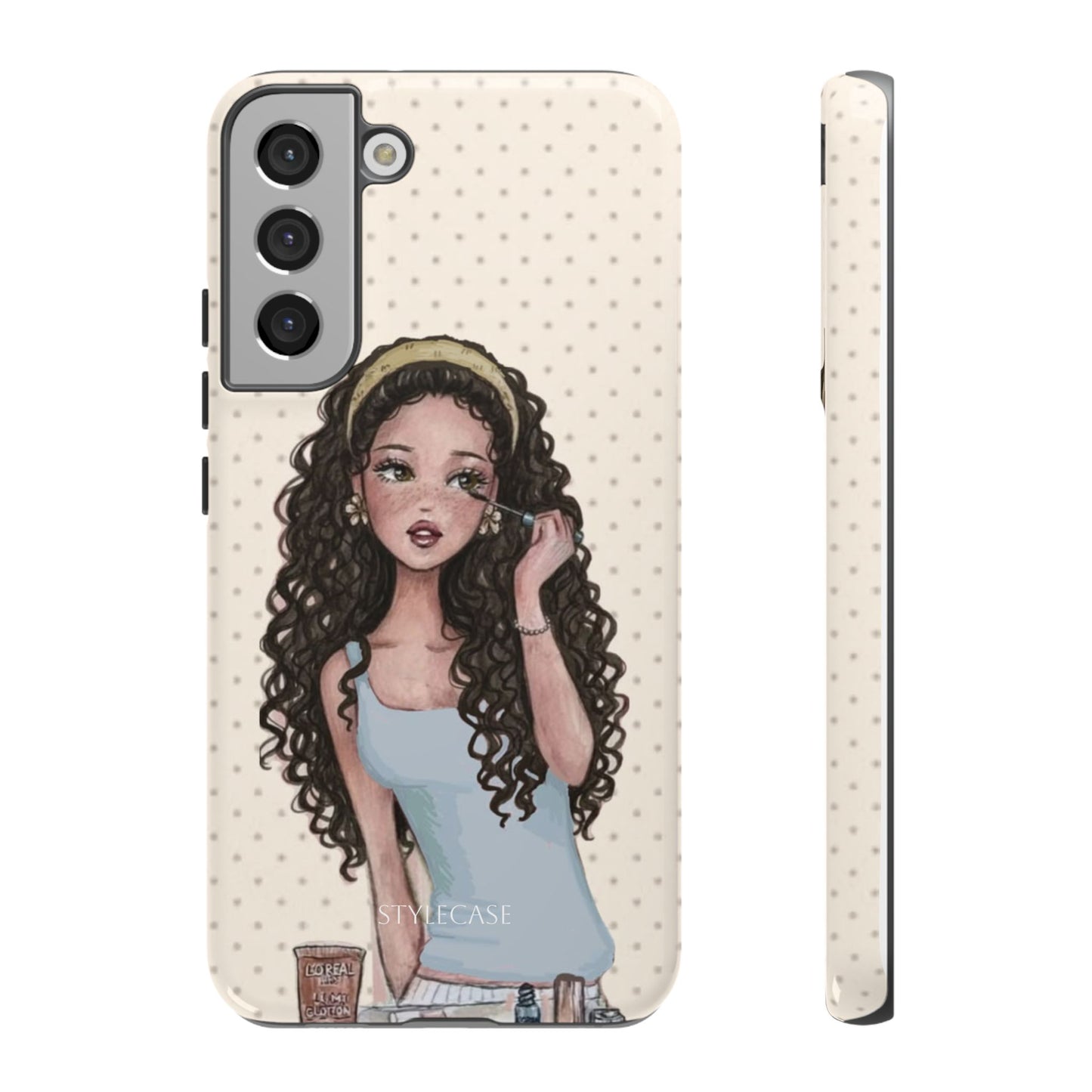 Cute Curly Girl Phone Case — Protective Samsung & Iphone Cover