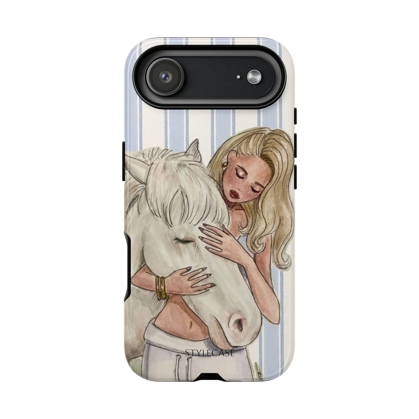 Blonde Woman & White Horse Phone Case - Samsung & Iphone Case