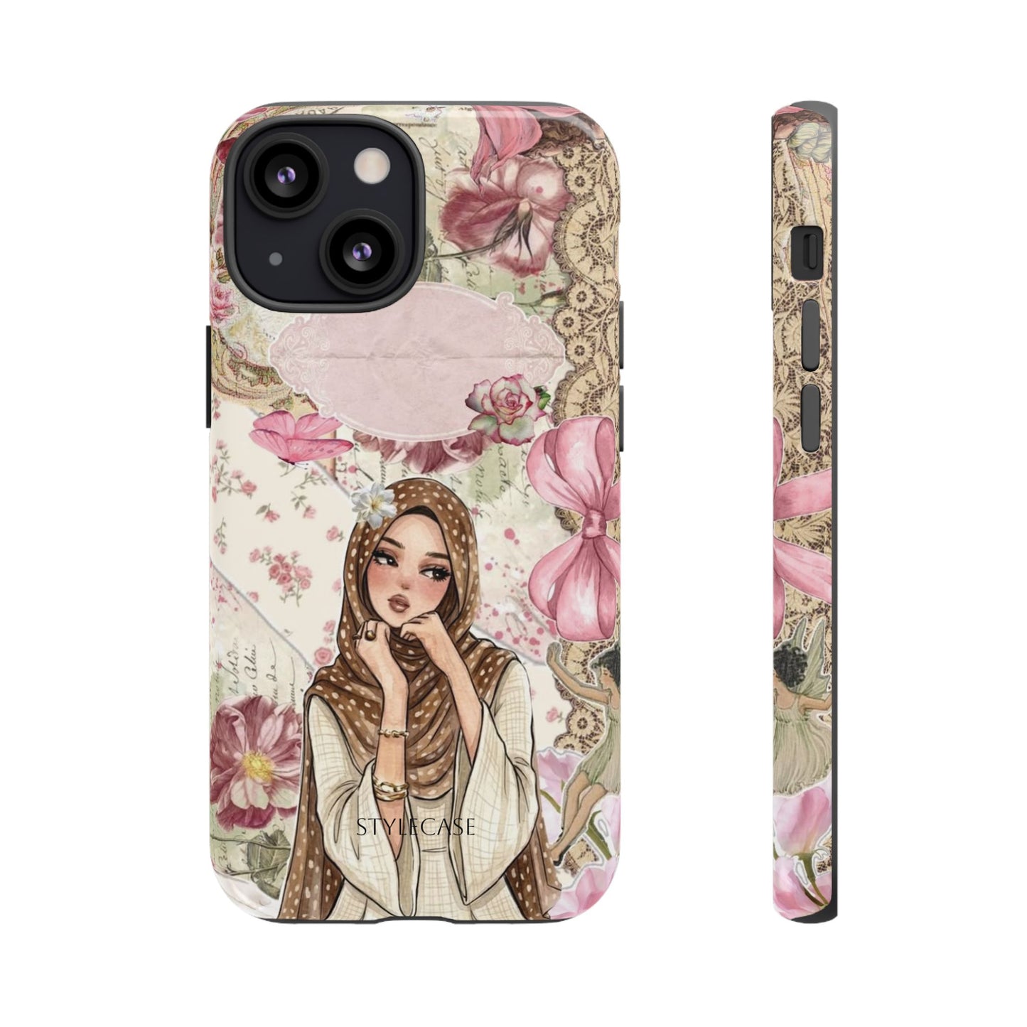 Hijab Girl Phone Case — Pink Vintage Samsung And Iphone Tough Case