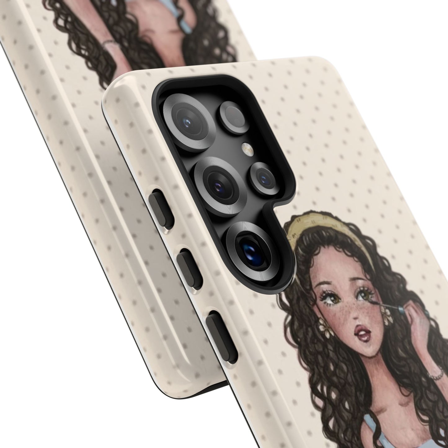 Cute Curly Girl Phone Case — Protective Samsung & Iphone Cover