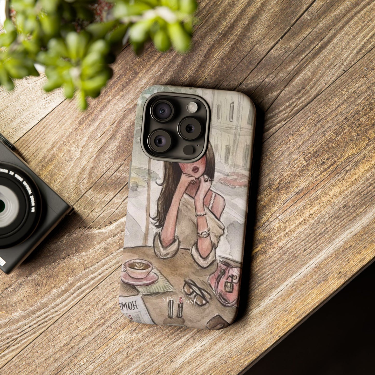Chic Girl Café Phone Case — Cute Samsung & Iphone Cover