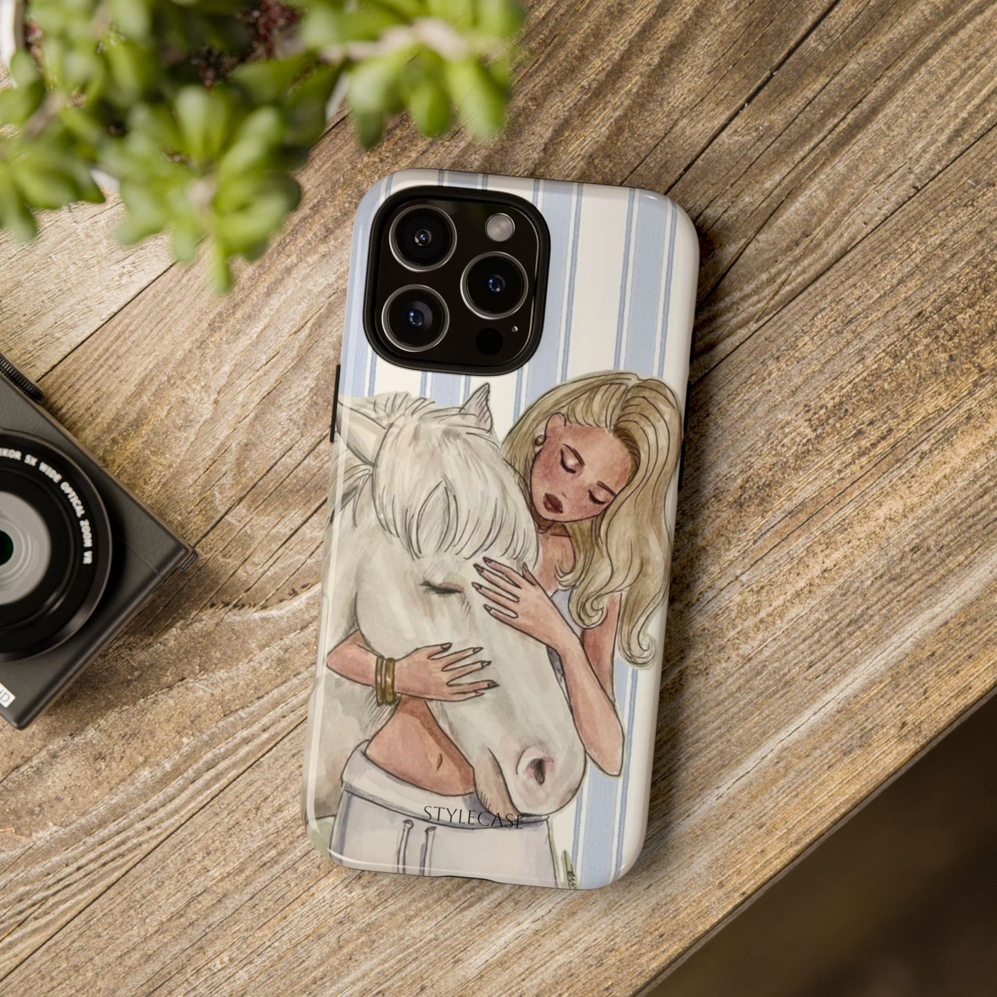 Blonde Woman & White Horse Phone Case - Samsung & Iphone Case