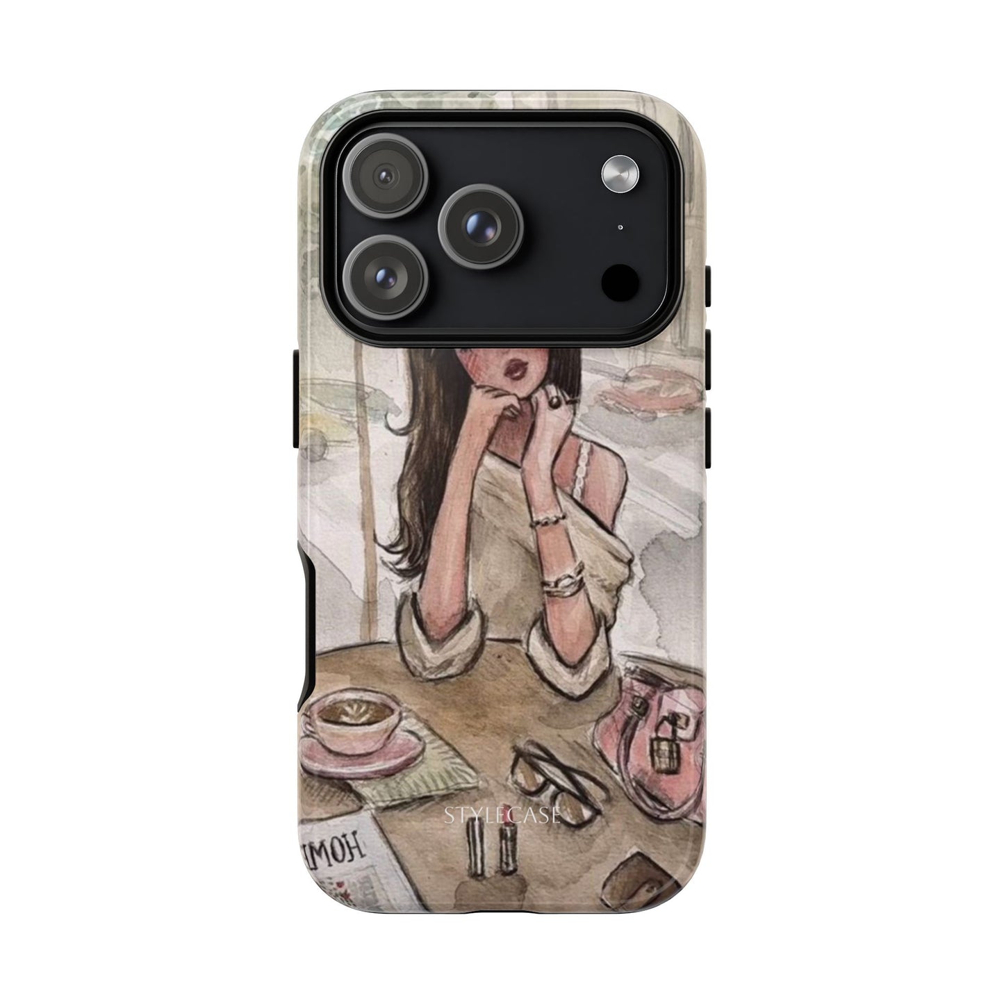 Chic Girl Café Phone Case — Cute Samsung & Iphone Cover