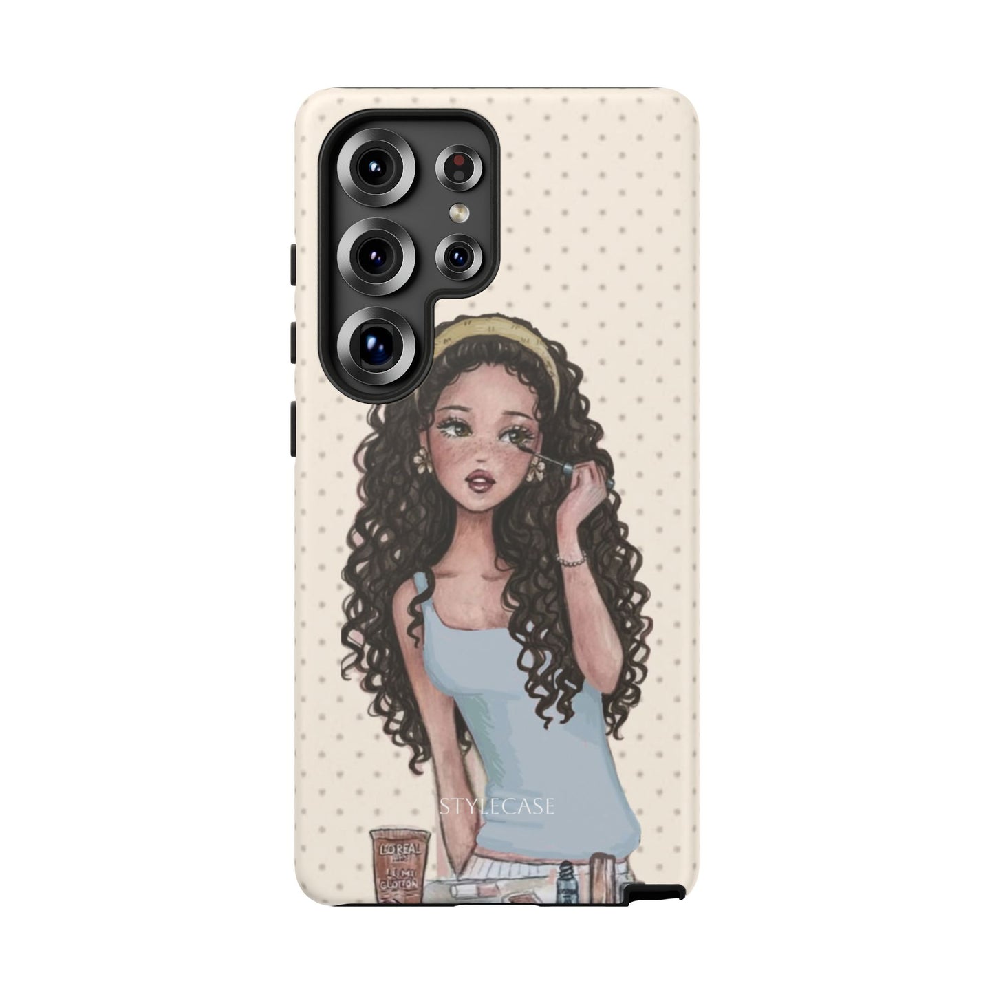 Cute Curly Girl Phone Case — Protective Samsung & Iphone Cover
