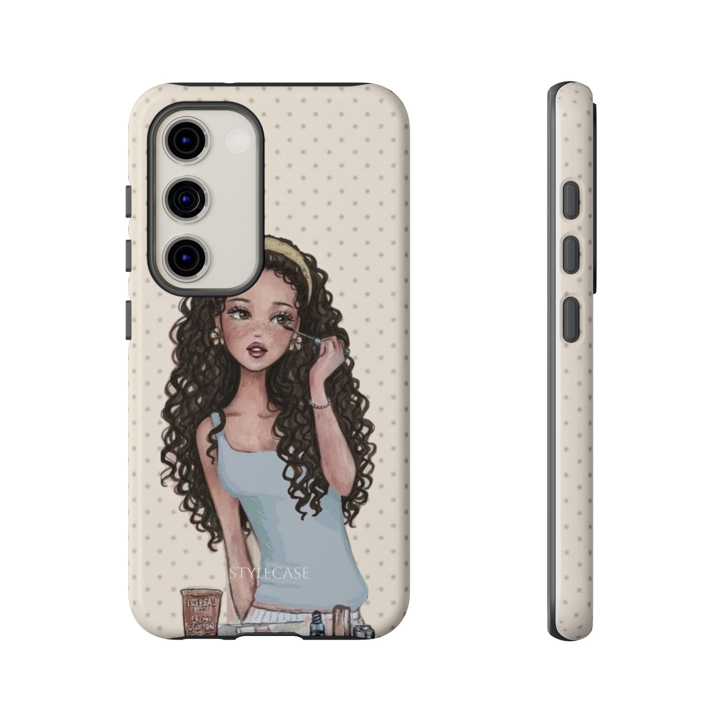 Cute Curly Girl Phone Case — Protective Samsung & Iphone Cover
