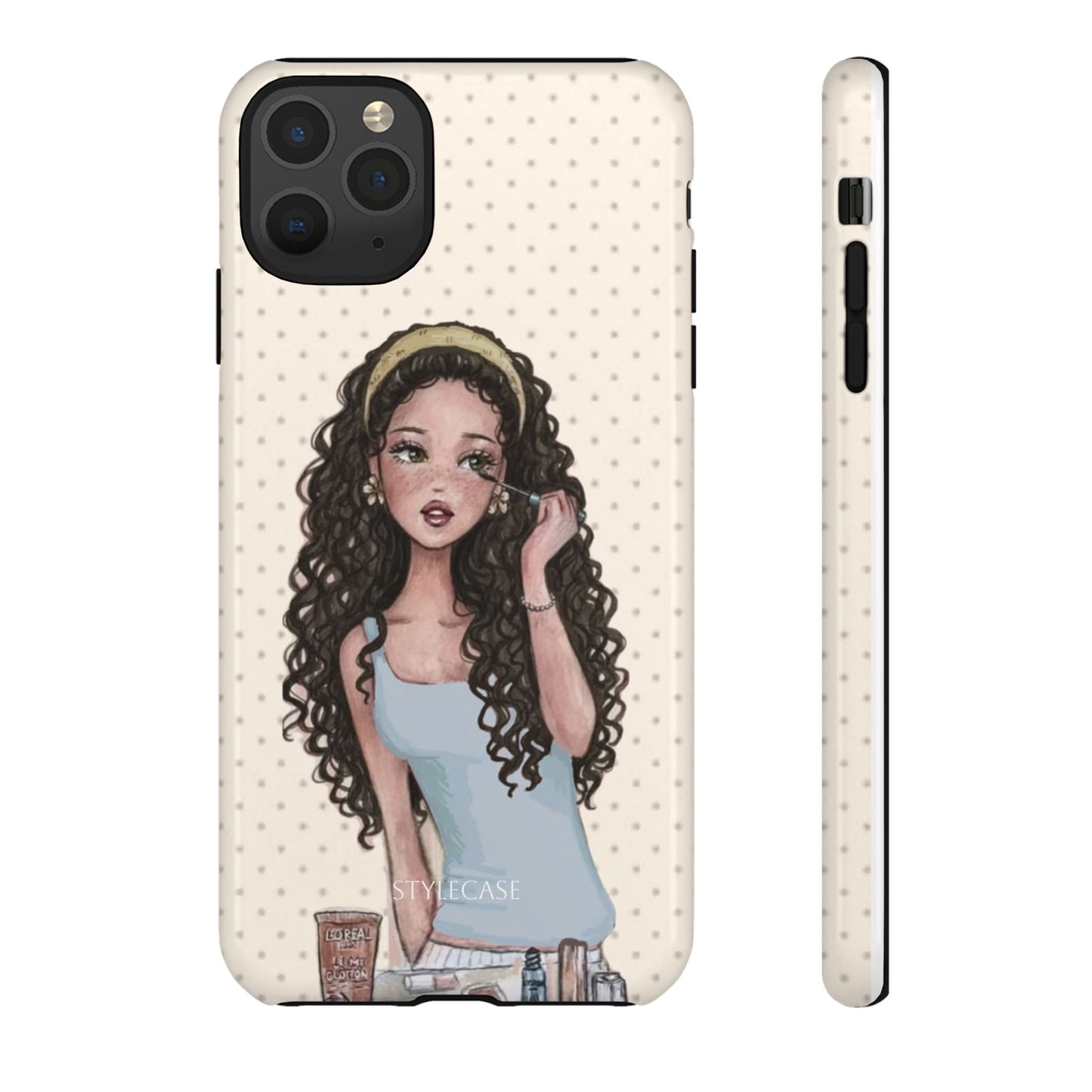 Cute Curly Girl Phone Case — Protective Samsung & Iphone Cover