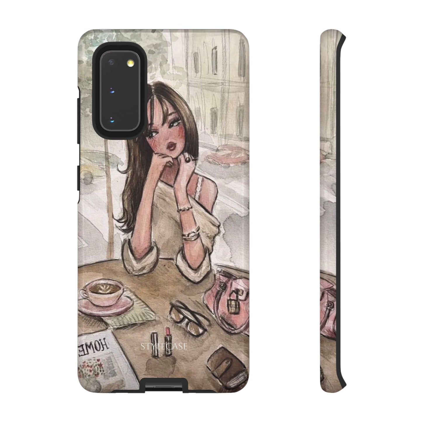 Chic Girl Café Phone Case — Cute Samsung & Iphone Cover