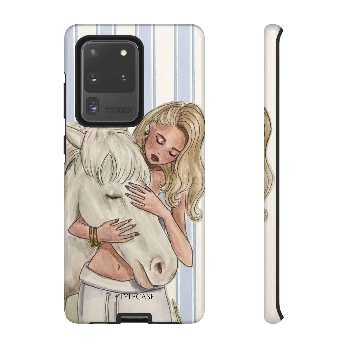 Blonde Woman & White Horse Phone Case - Samsung & Iphone Case