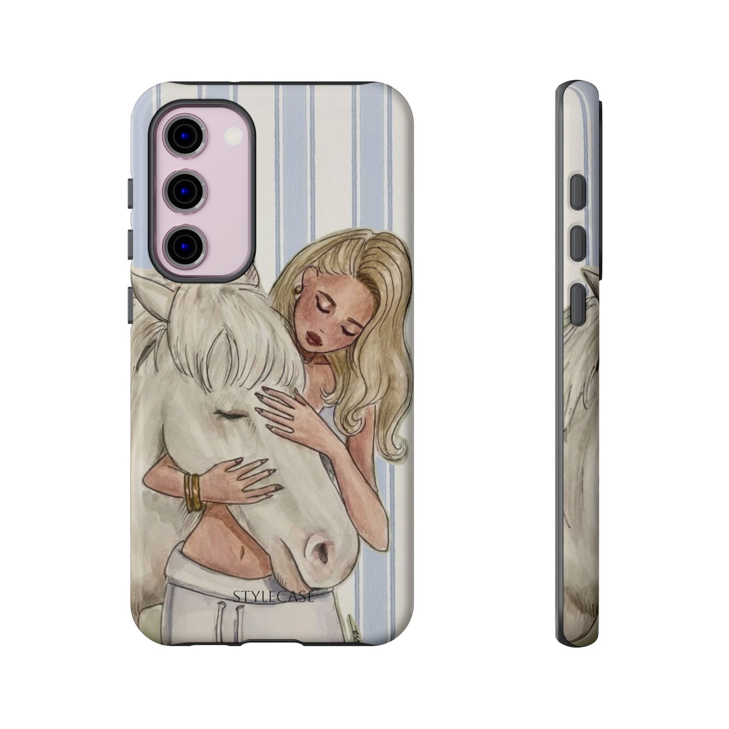 Blonde Woman & White Horse Phone Case - Samsung & Iphone Case