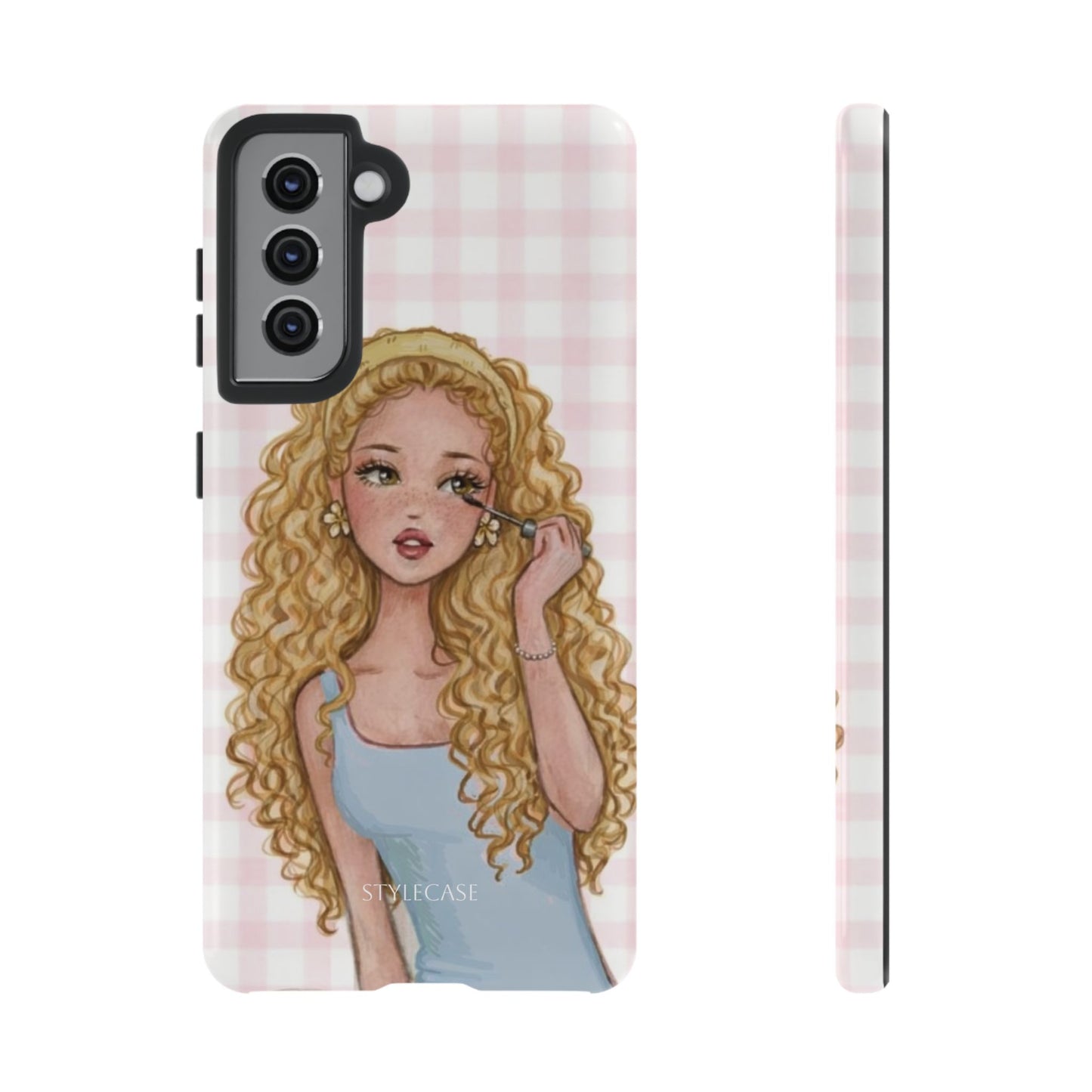 Cute Curly Girl Phone Case – Protective Samsung And Iphone Cover
