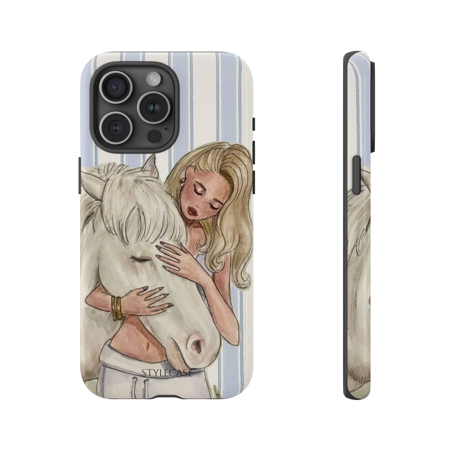 Blonde Woman & White Horse Phone Case - Samsung & Iphone Case