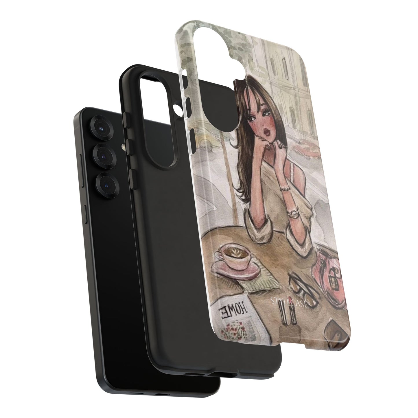 Chic Girl Café Phone Case — Cute Samsung & Iphone Cover