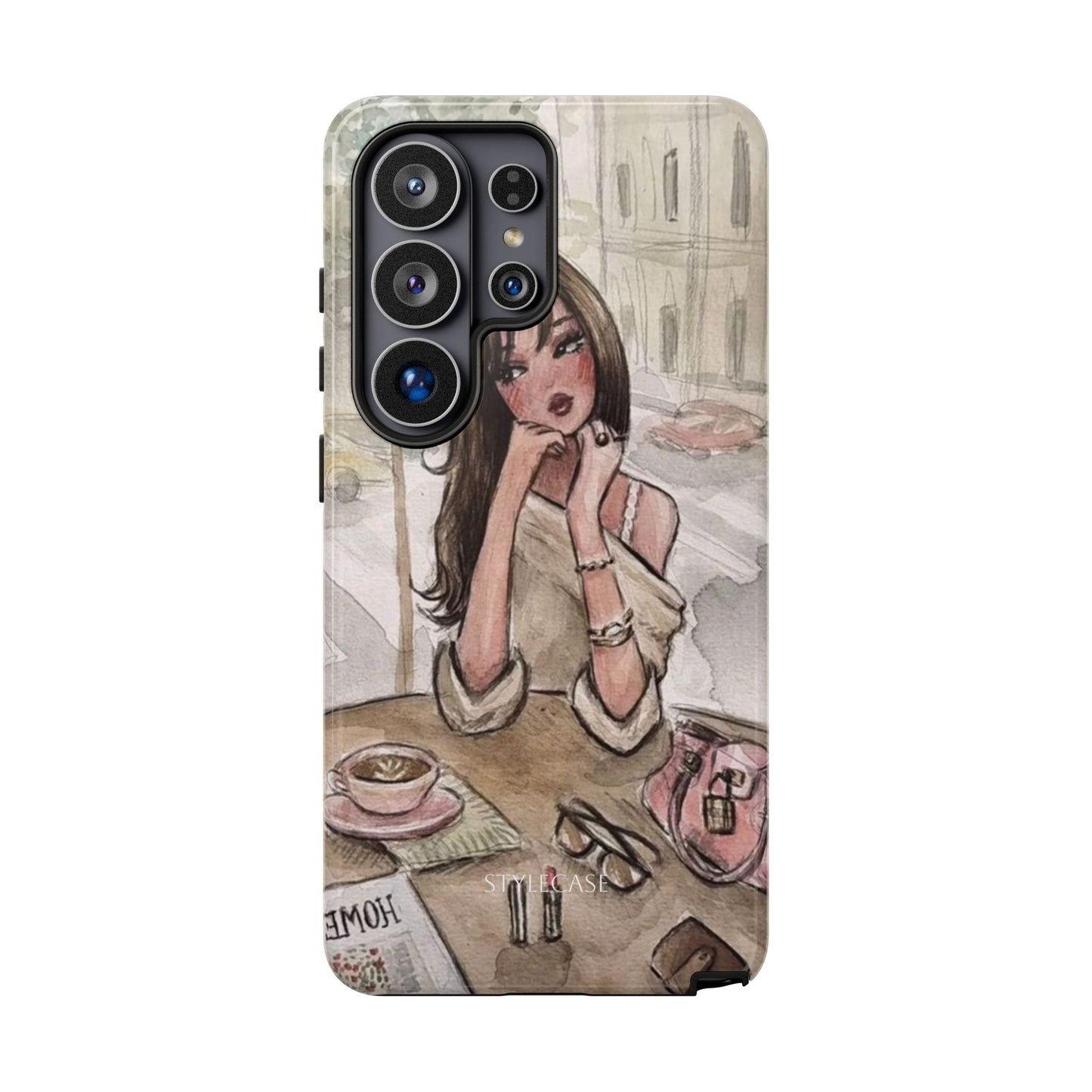 Chic Girl Café Phone Case — Cute Samsung & Iphone Cover