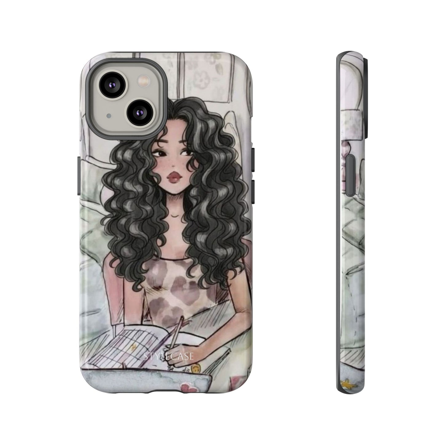 Curly Girl Cozy Phone Case — Samsung And Iphone Tough Case