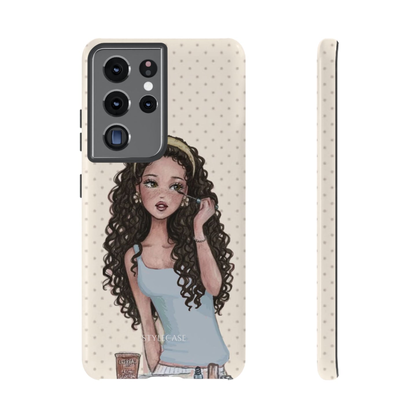 Cute Curly Girl Phone Case — Protective Samsung & Iphone Cover