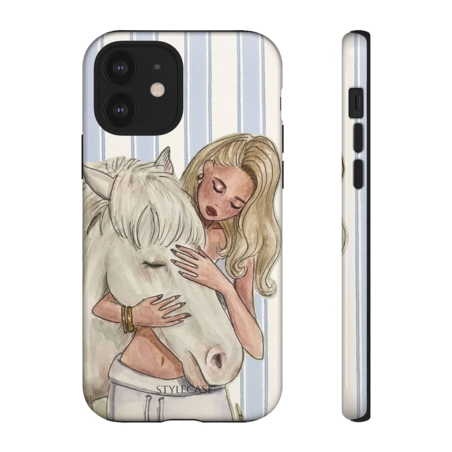 Blonde Woman & White Horse Phone Case - Samsung & Iphone Case