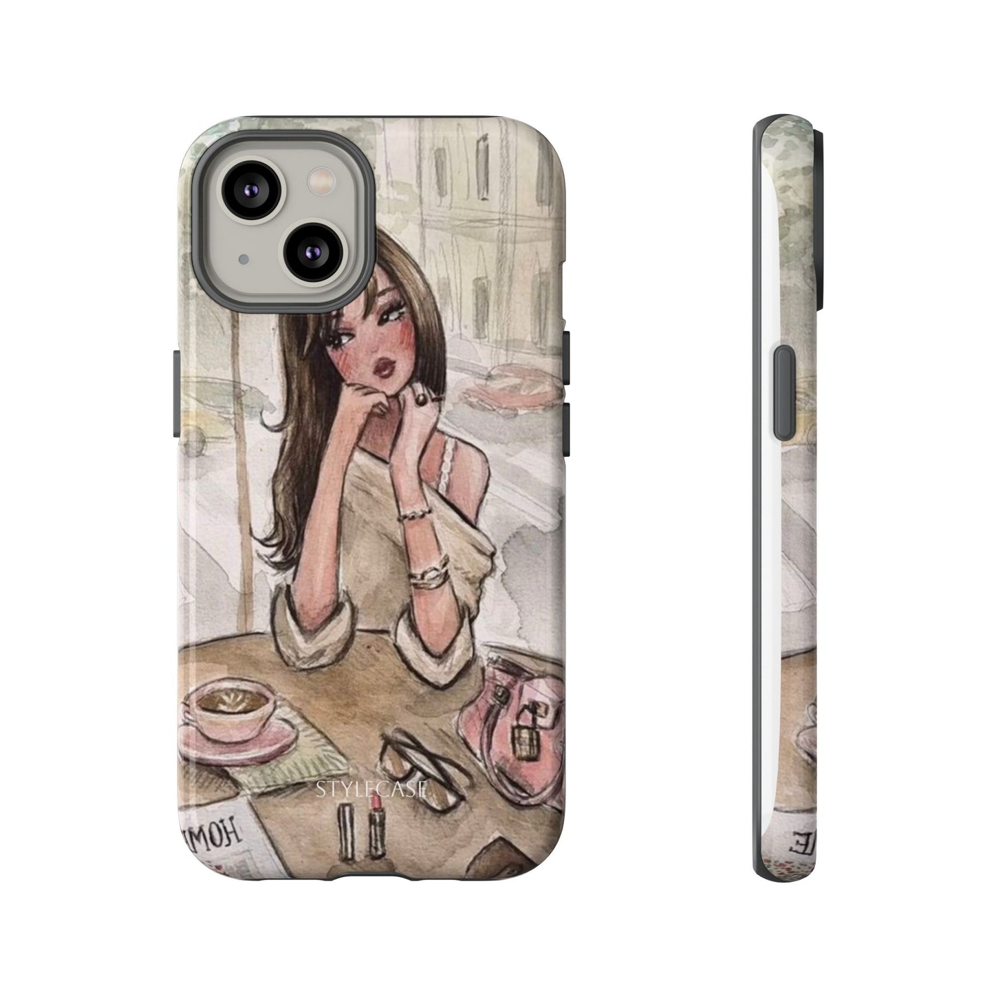 Chic Girl Café Phone Case — Cute Samsung & Iphone Cover
