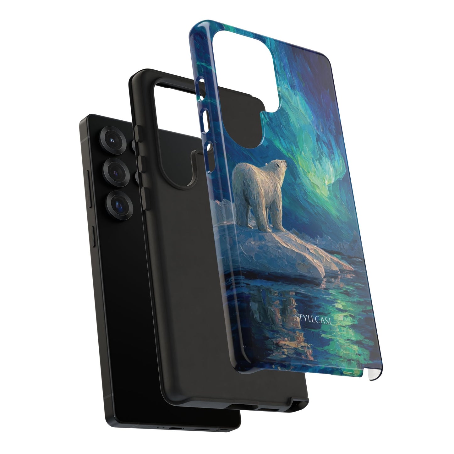 Aurora Night Phone Case — Polar Bear Protective iPhone And Samsung Cover
