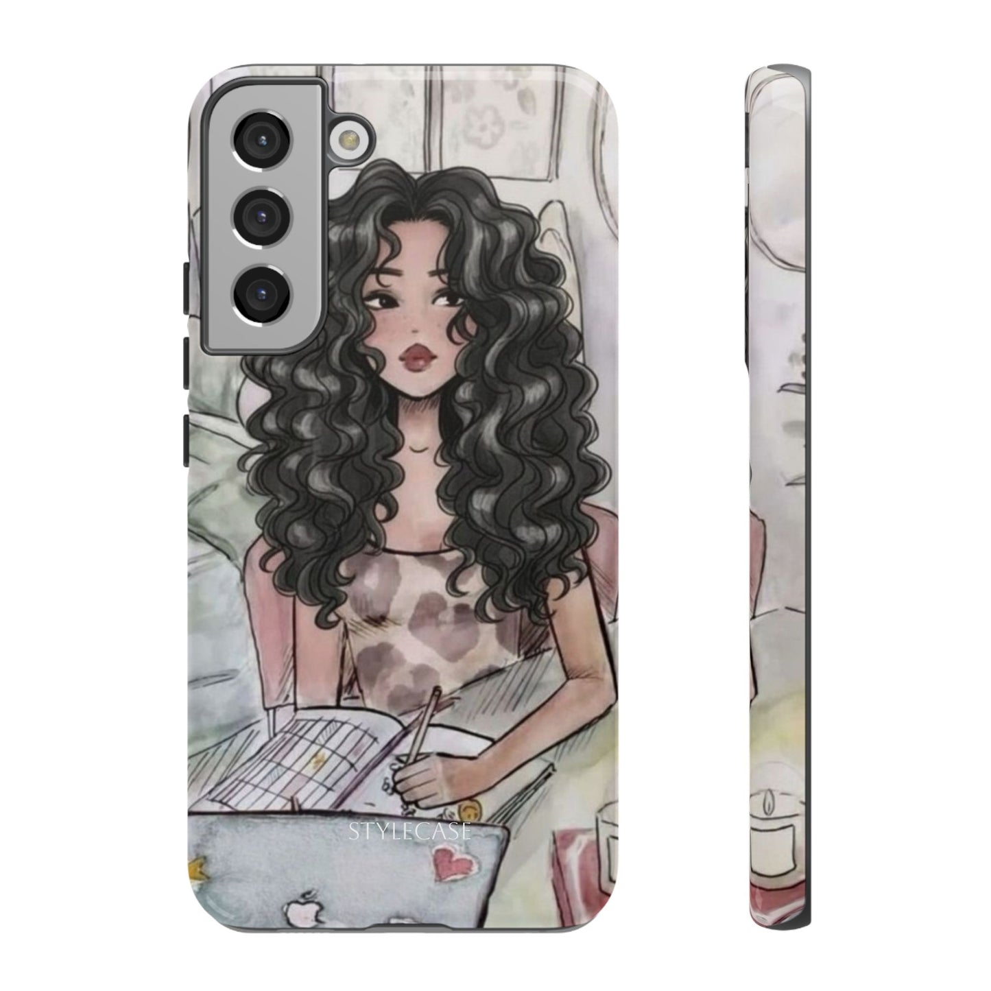 Curly Girl Cozy Phone Case — Samsung And Iphone Tough Case