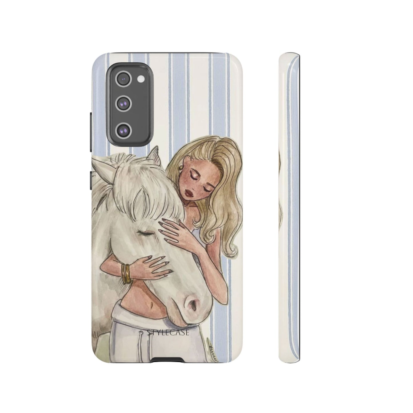Blonde Woman & White Horse Phone Case - Samsung & Iphone Case