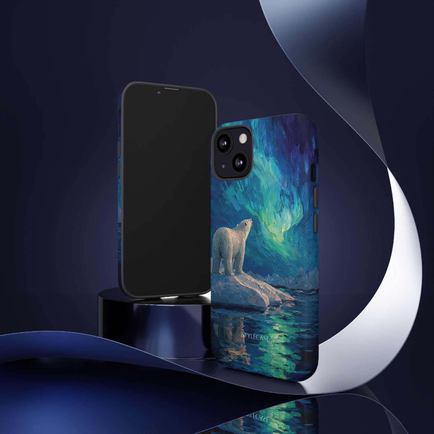 Aurora Night Phone Case — Polar Bear Protective iPhone And Samsung Cover