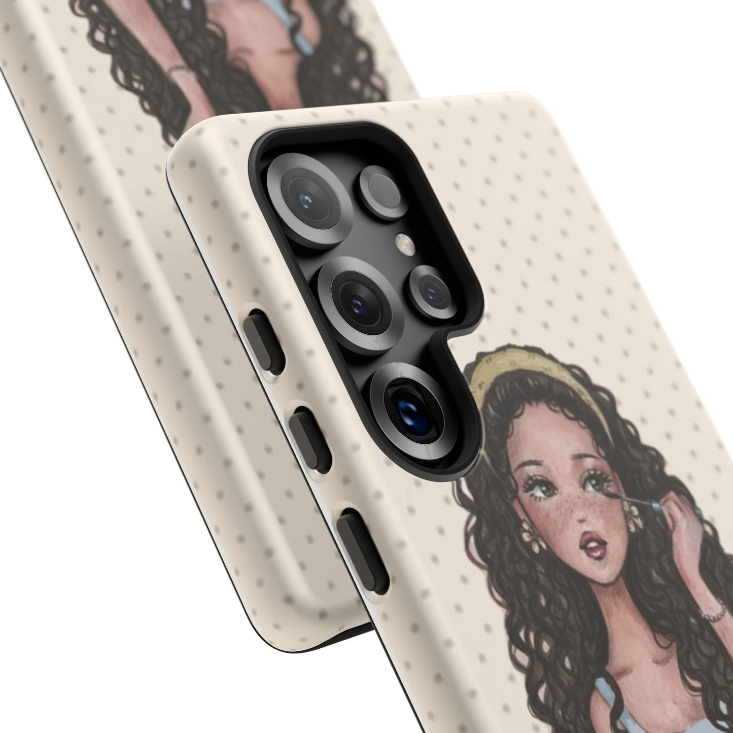 Cute Curly Girl Phone Case — Protective Samsung & Iphone Cover
