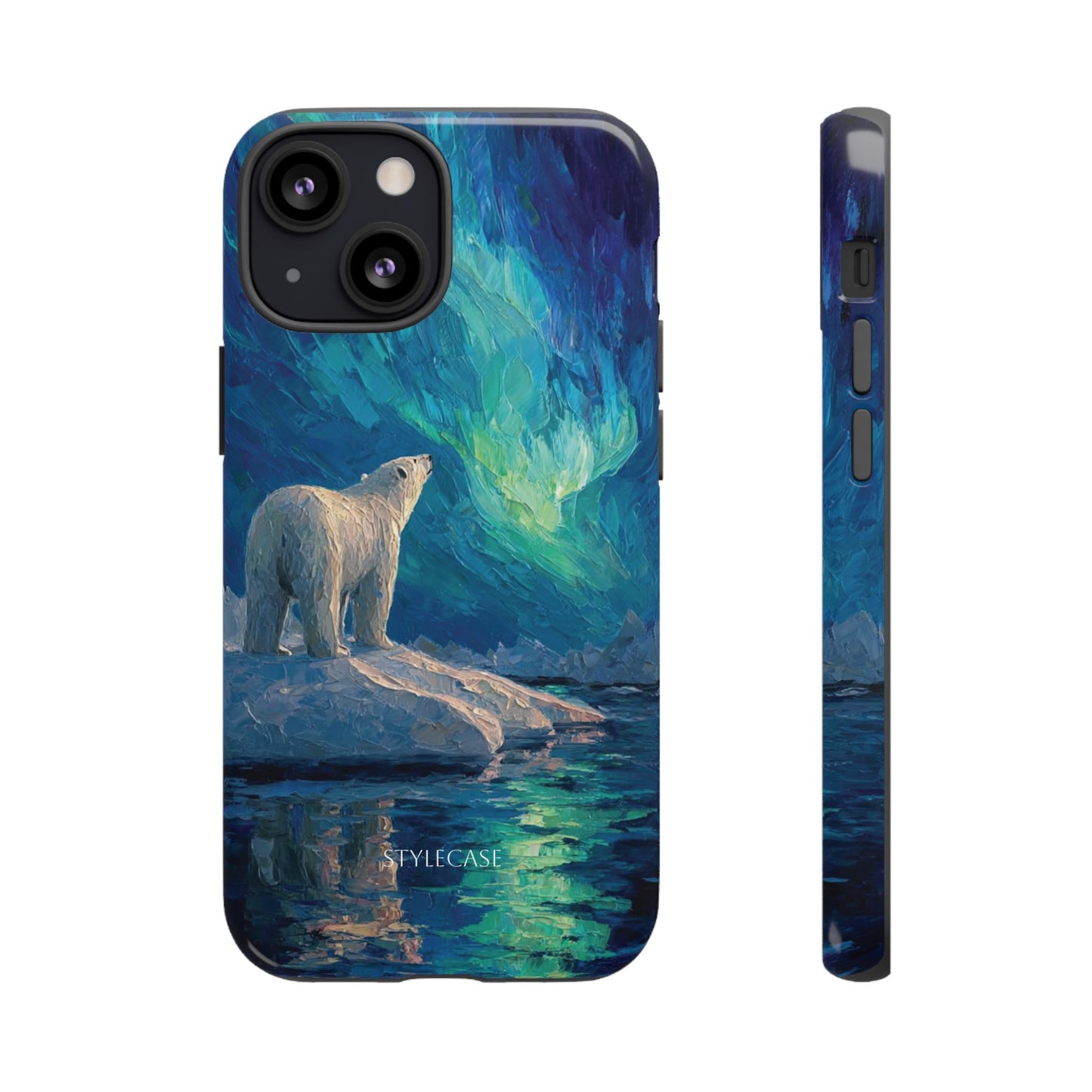 Aurora Night Phone Case — Polar Bear Protective iPhone And Samsung Cover