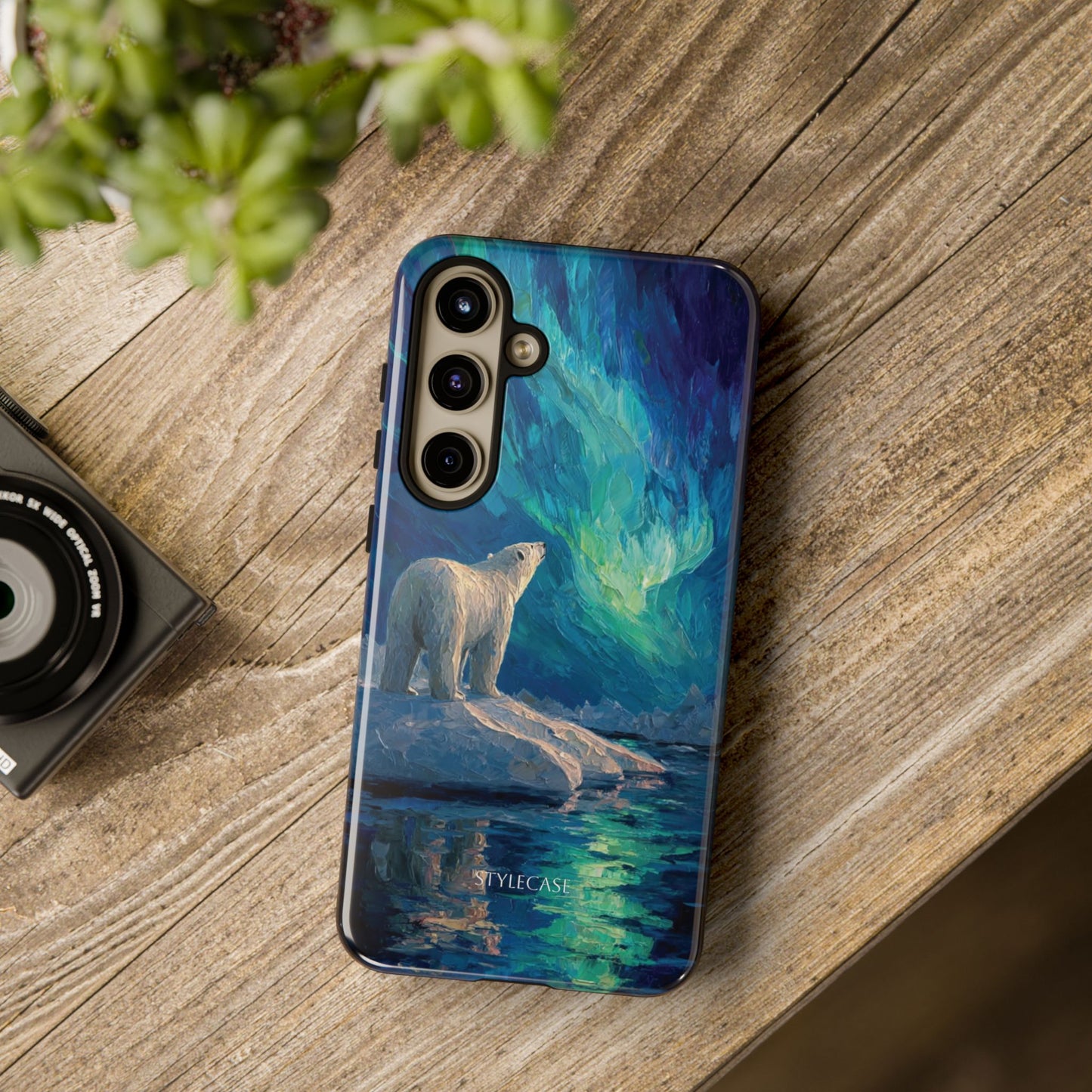 Aurora Night Phone Case — Polar Bear Protective iPhone And Samsung Cover