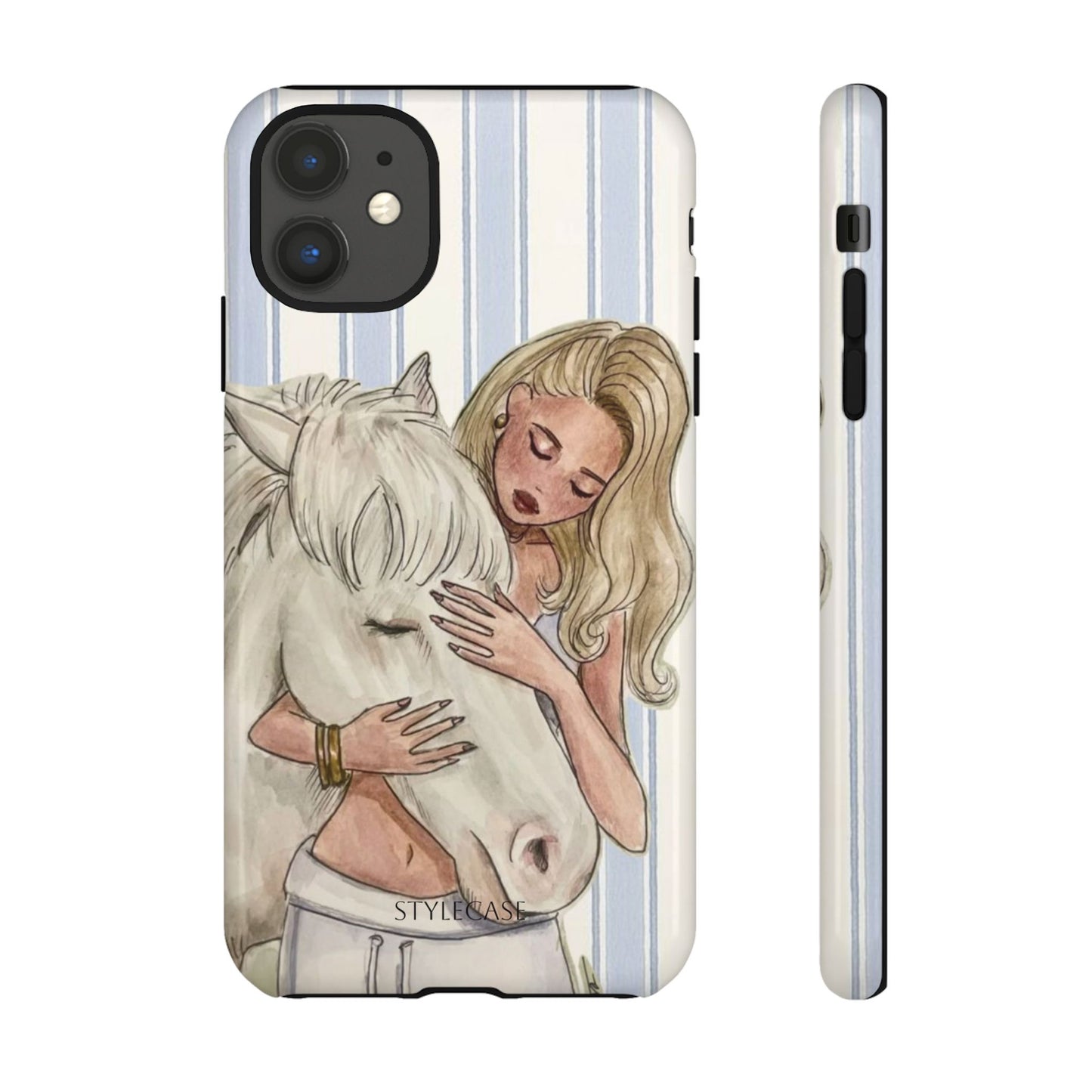 Blonde Woman & White Horse Phone Case - Samsung & Iphone Case