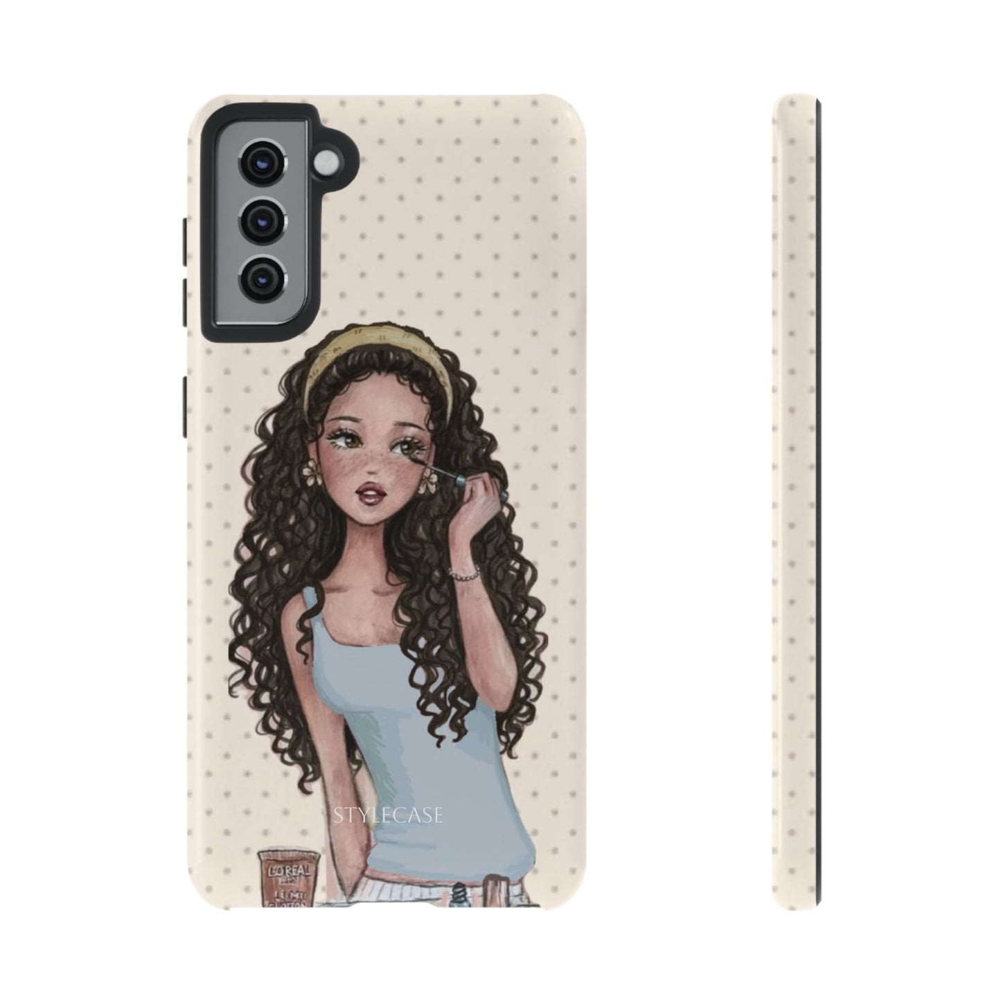 Cute Curly Girl Phone Case — Protective Samsung & Iphone Cover