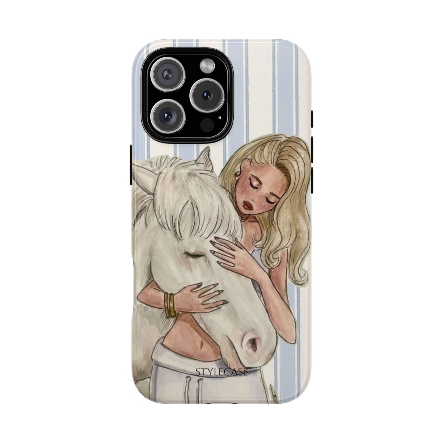 Blonde Woman & White Horse Phone Case - Samsung & Iphone Case