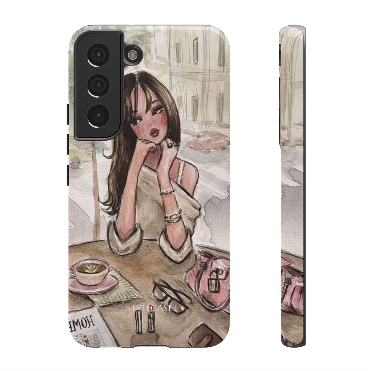Chic Girl Café Phone Case — Cute Samsung & Iphone Cover