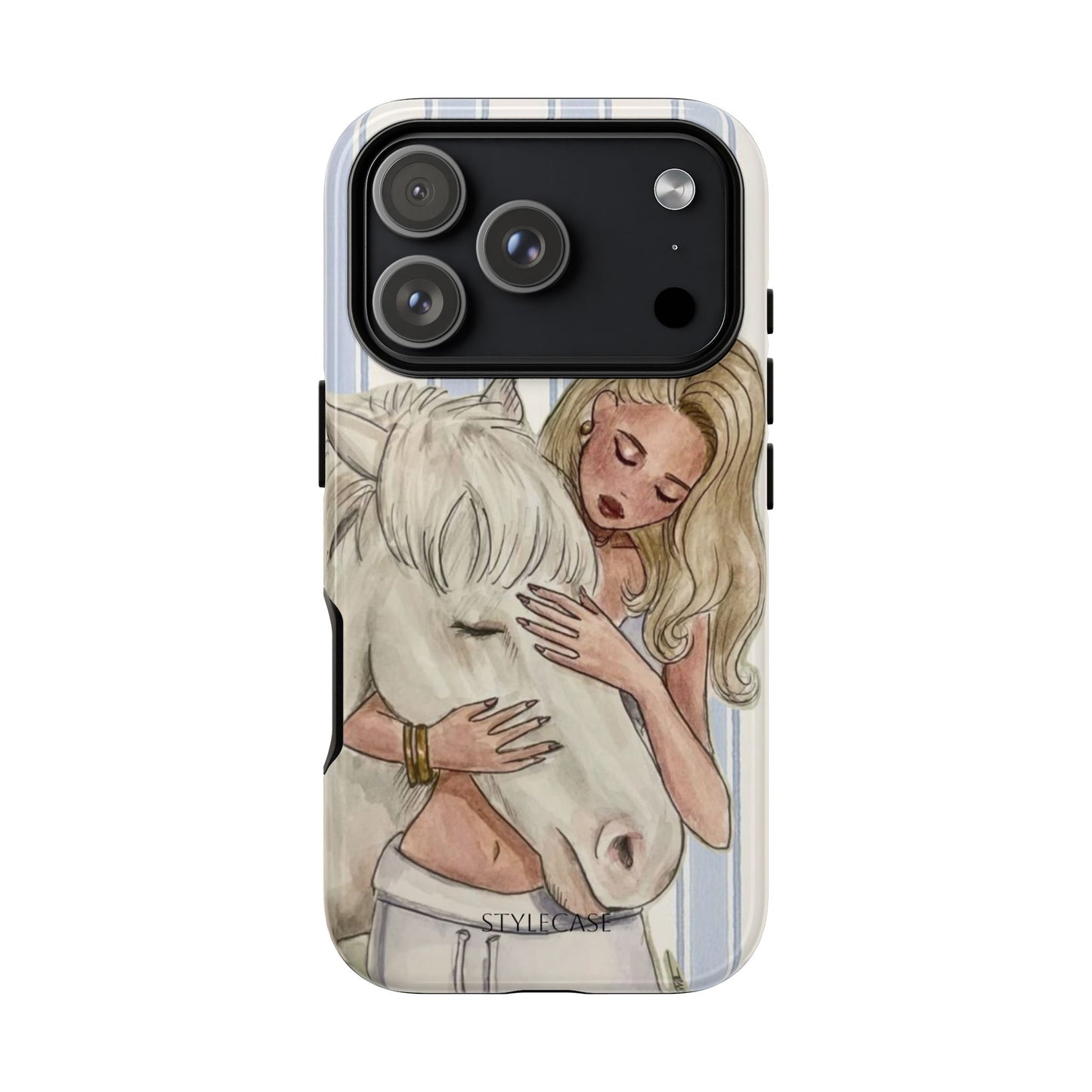 Blonde Woman & White Horse Phone Case - Samsung & Iphone Case