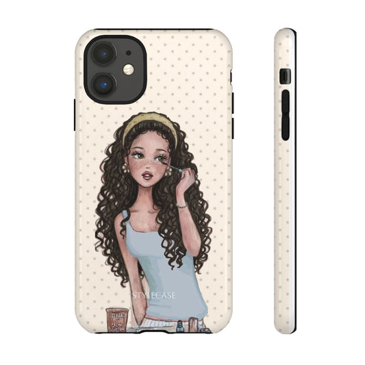 Cute Curly Girl Phone Case — Protective Samsung & Iphone Cover