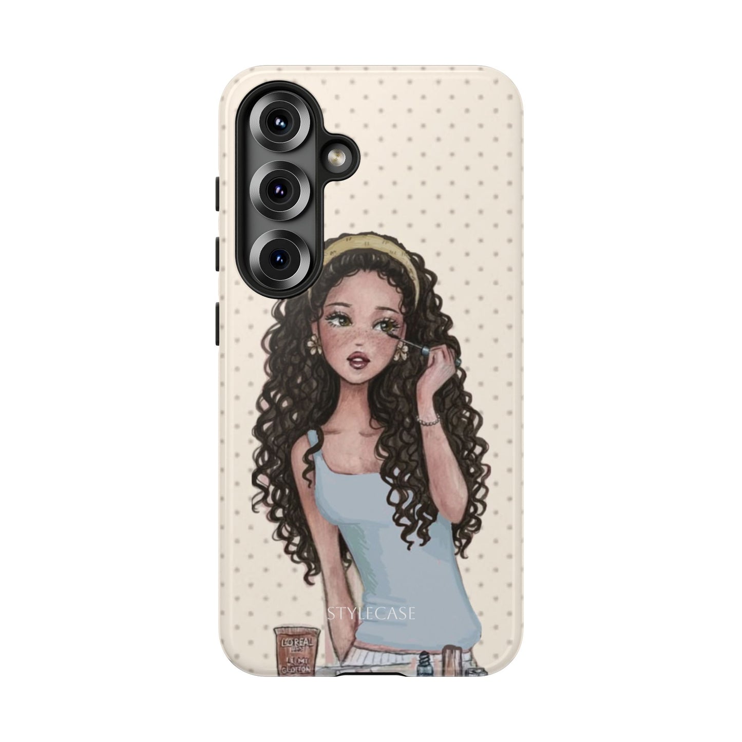 Cute Curly Girl Phone Case — Protective Samsung & Iphone Cover