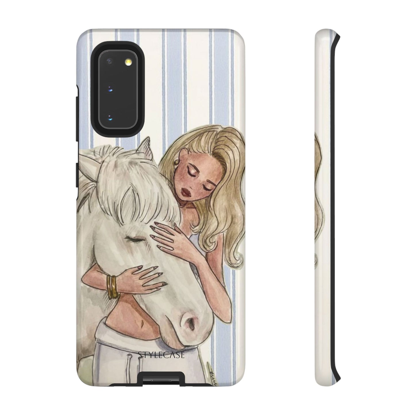 Blonde Woman & White Horse Phone Case - Samsung & Iphone Case