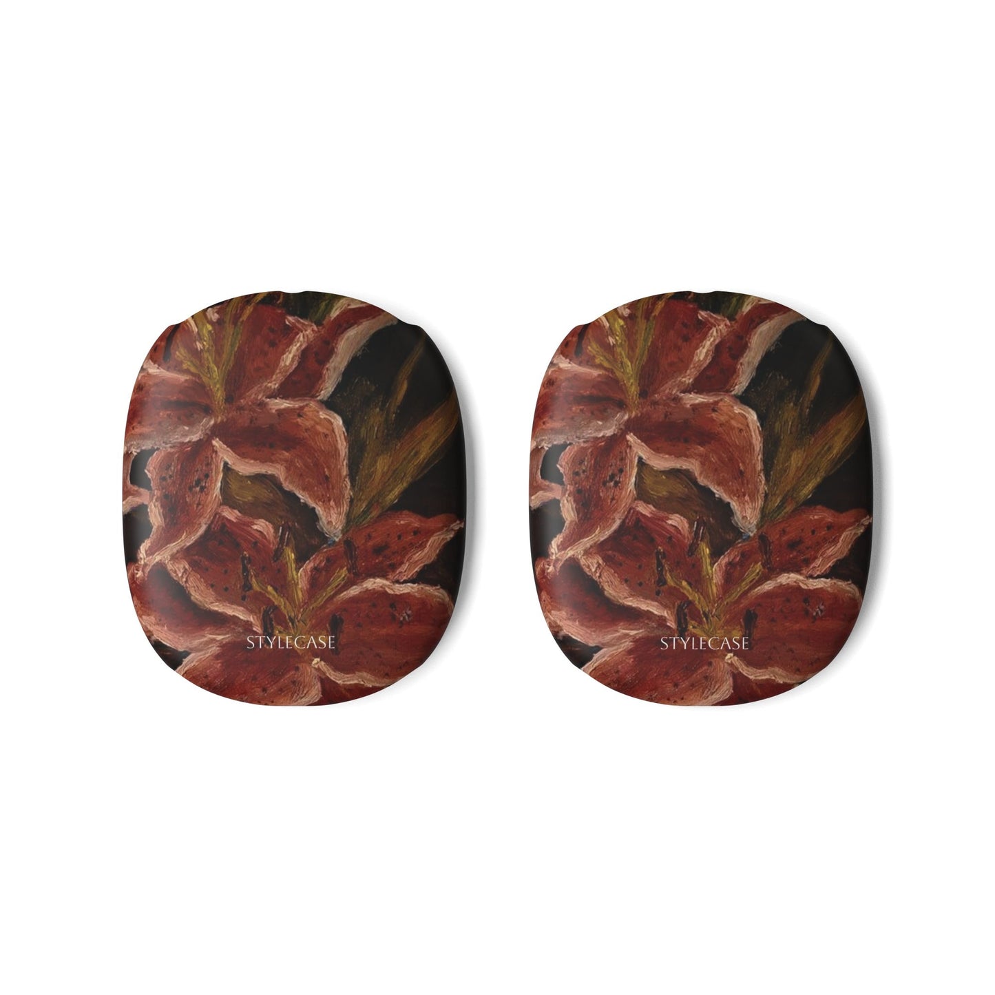 Floral Red Orchid AirPods Max Case — Protective Decorative Headphones Case