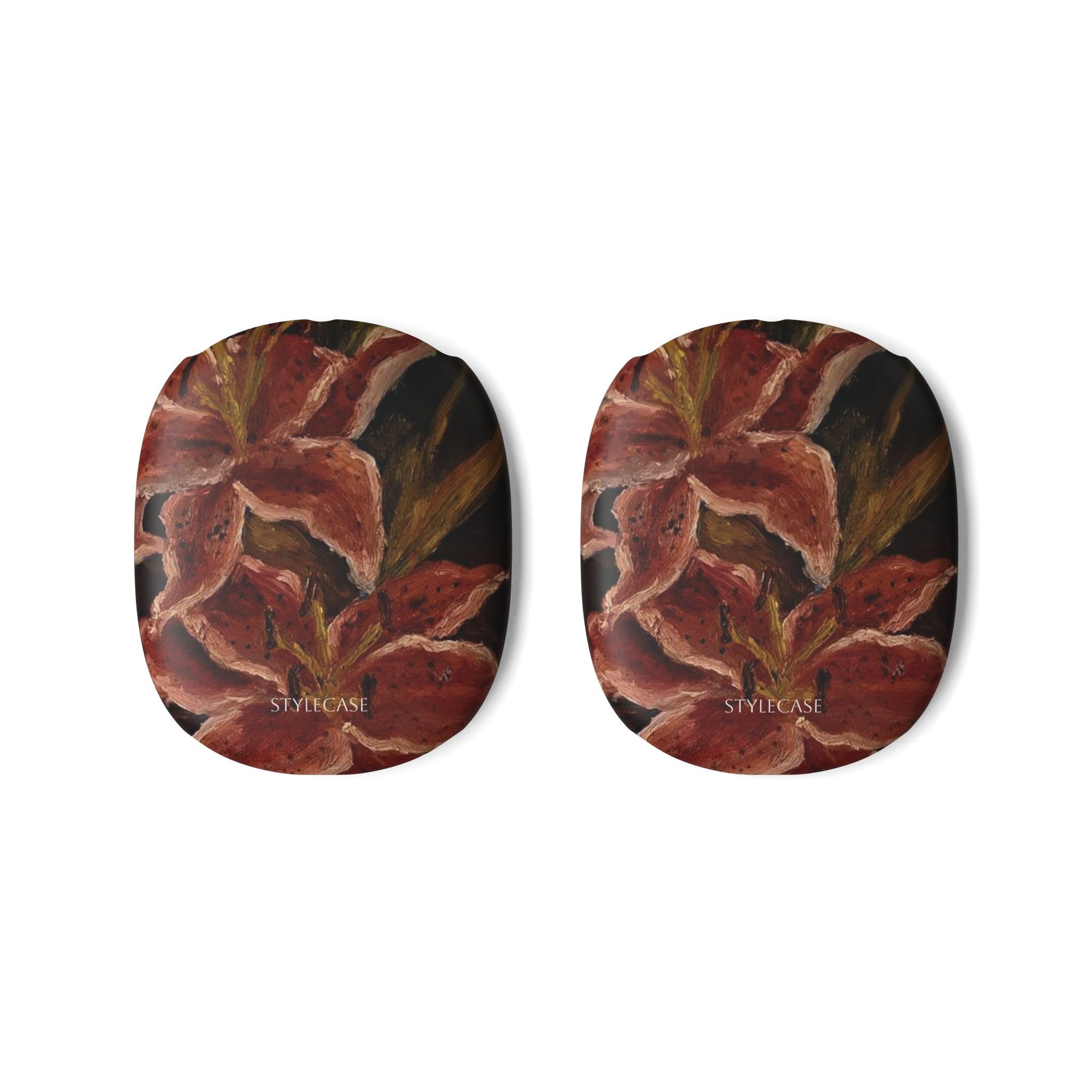 Floral Red Orchid AirPods Max Case — Protective Decorative Headphones Case