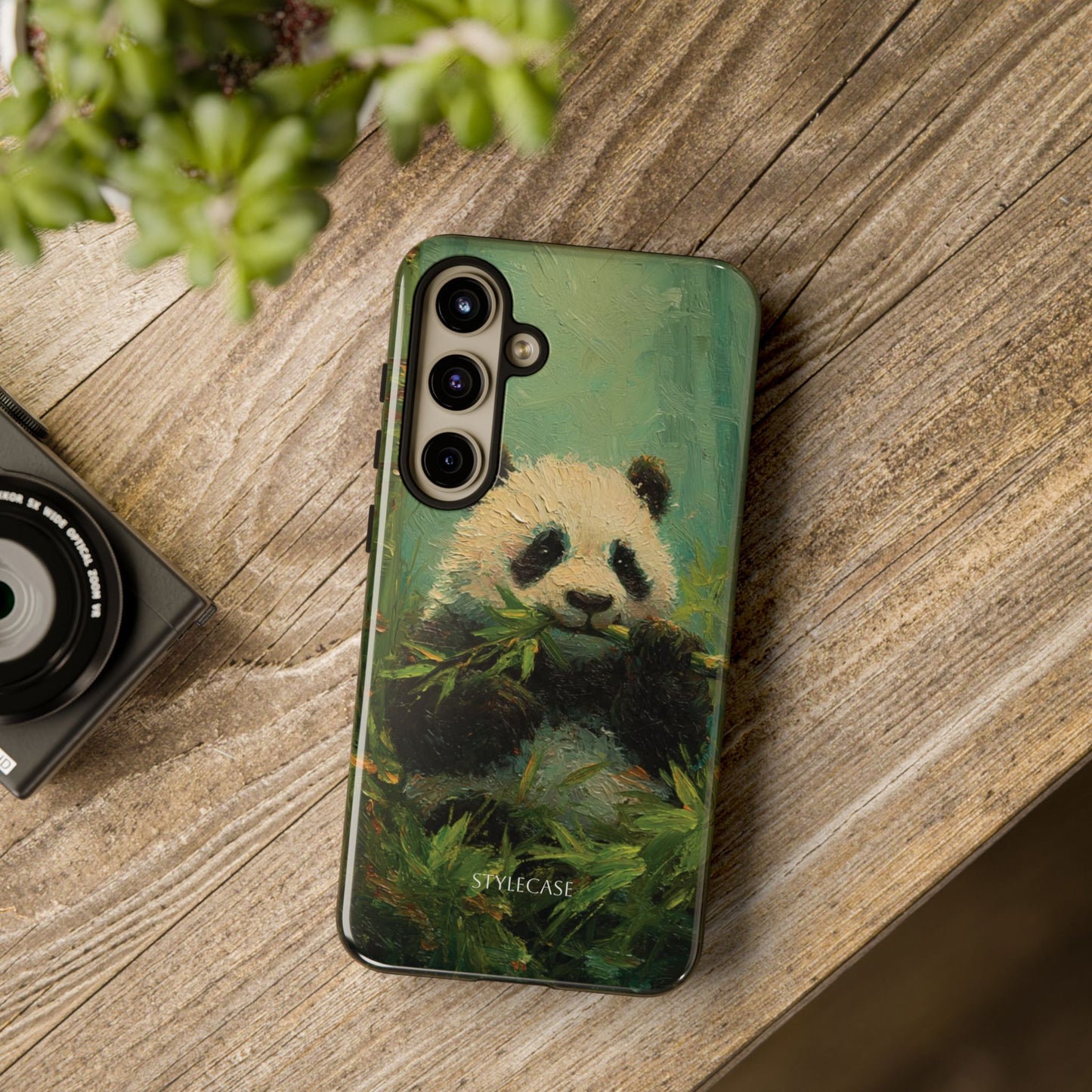 Panda Bamboo Phone Case – Cute Vintage-Style Protective Phone Cover