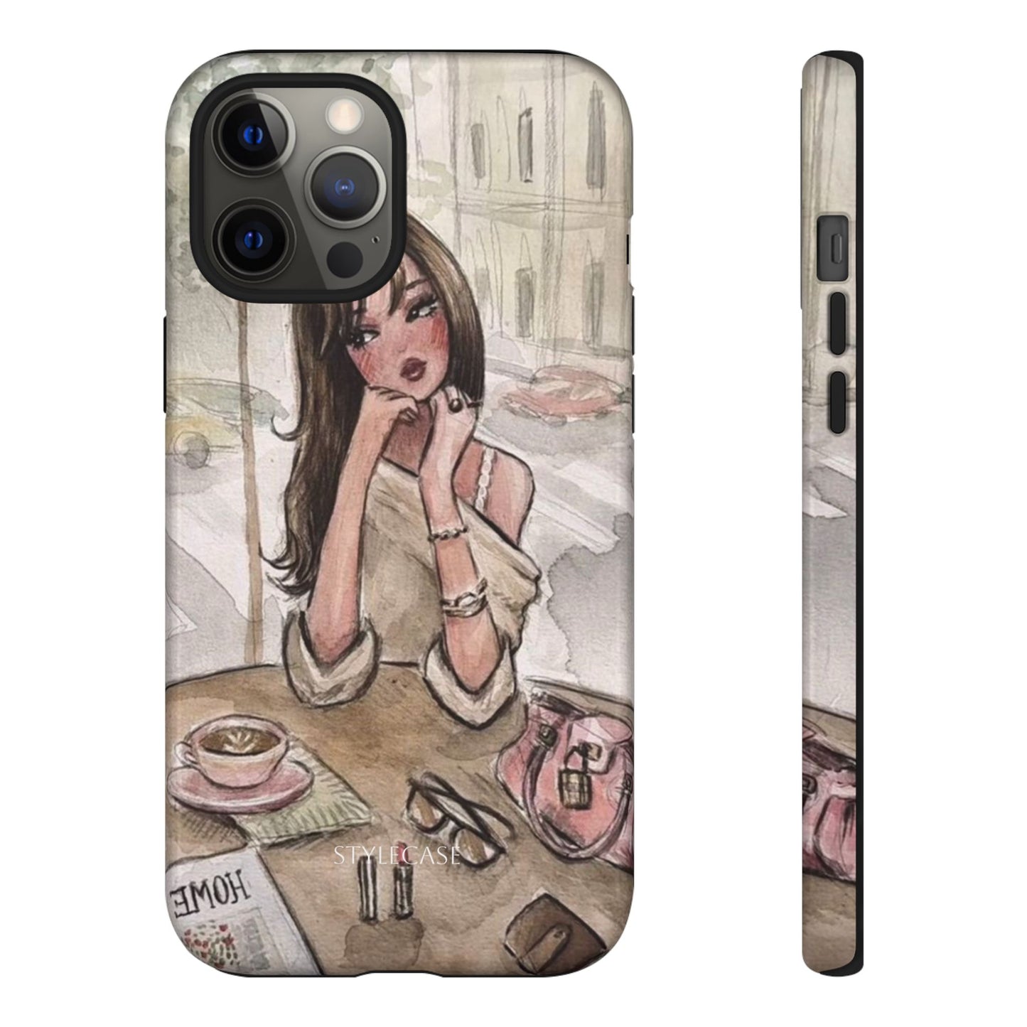Chic Girl Café Phone Case — Cute Samsung & Iphone Cover