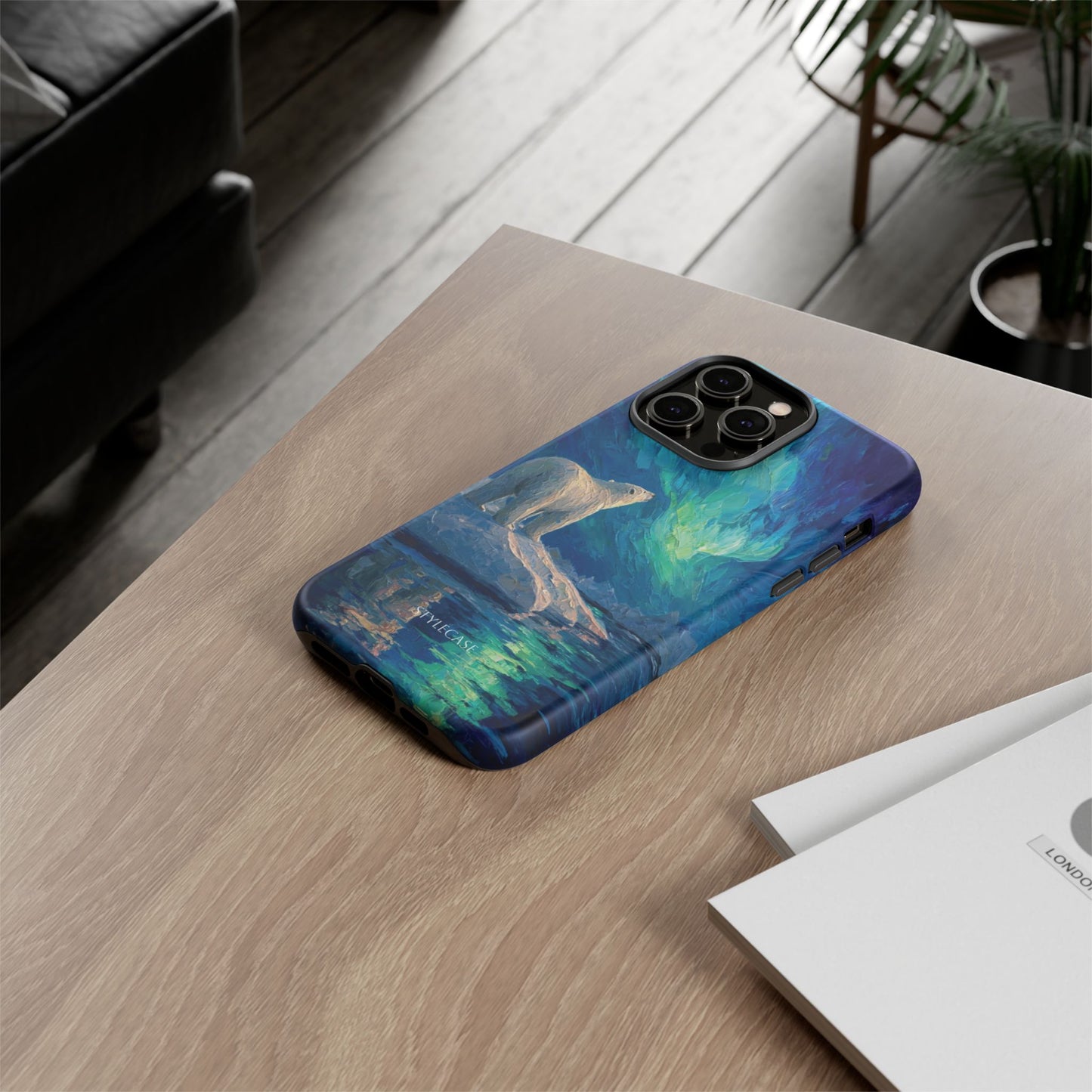 Aurora Night Phone Case — Polar Bear Protective iPhone And Samsung Cover