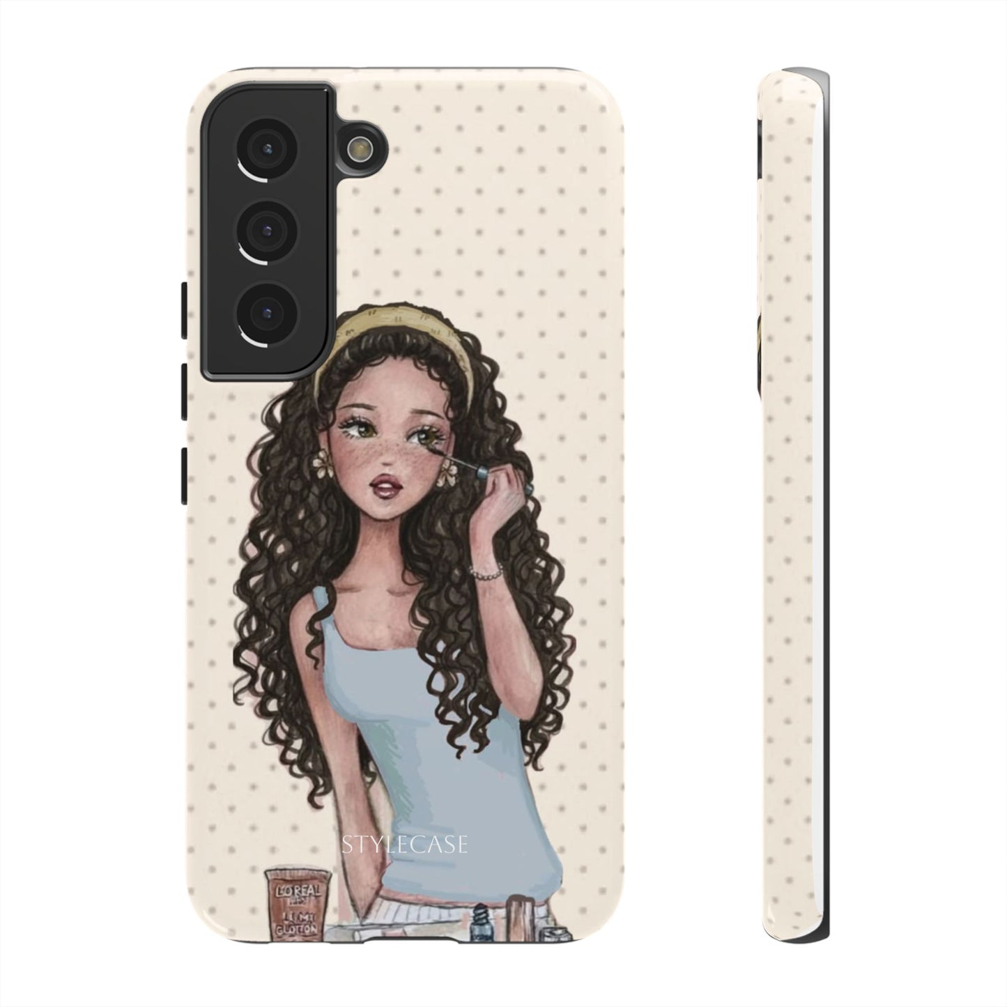 Cute Curly Girl Phone Case — Protective Samsung & Iphone Cover